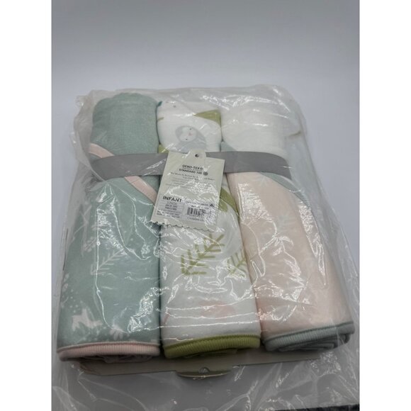 3 Set Target Cloud Island Infant Baby Hooded Bath Towel Wooded Nature Owl NEW - Picture 1 of 5